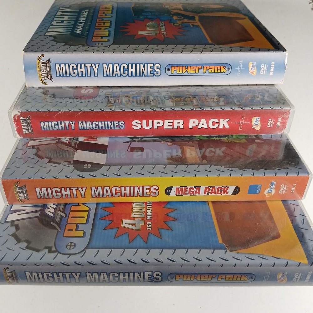Mighty Machines DVD Lot Kids Mega Super Power Packs Construction Trucks